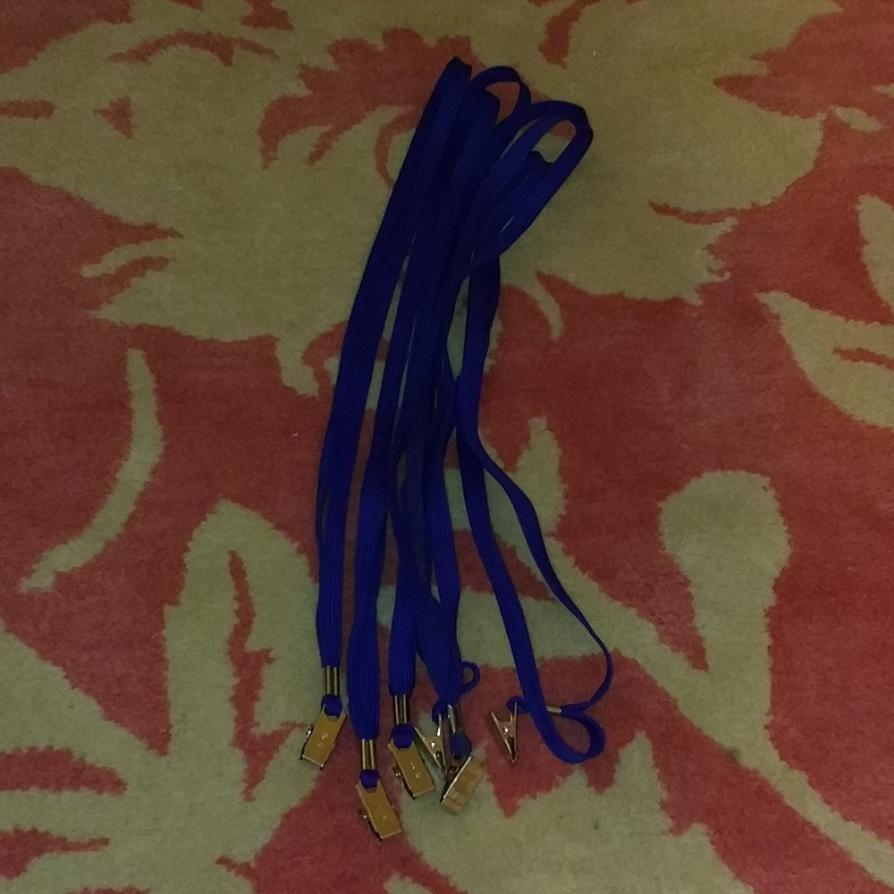 6 lanyard name badge holders